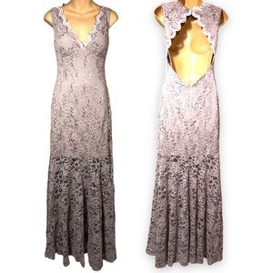 Nightway Collection Dress Sz 6 Mermaid Style Lace  Sequins Backless sparkling